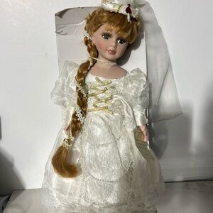 Vintage Doll Genuine Fine Bisque Porcelain Limited Edition 17 In. Tall